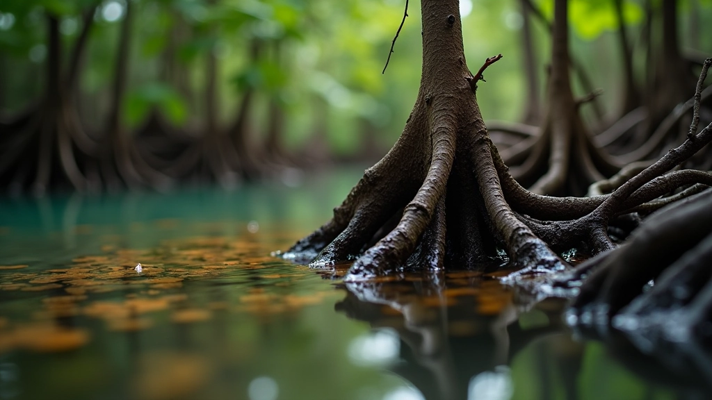 Detalle de raíces aéreas del manglar